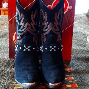 Dingo Black Suede Western Boots